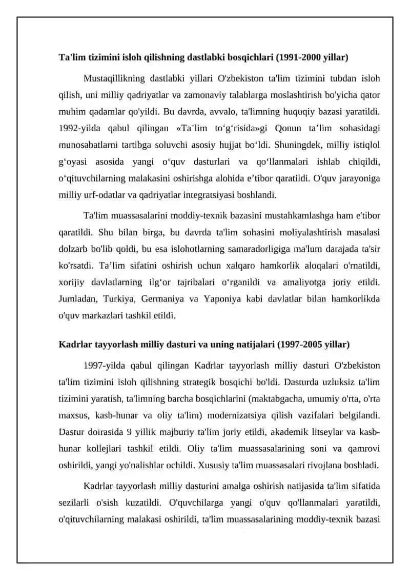Mustagillik yillarida O'zbekistonda ta'lim sohasining qayta shakllanishi 4