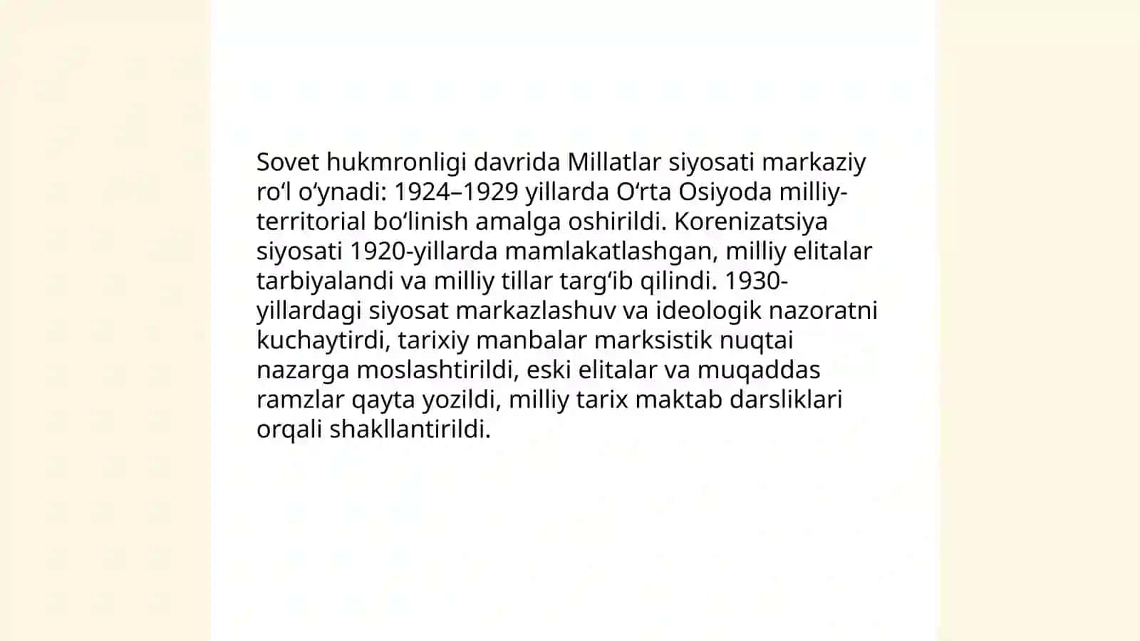 Sovet davrida Oʻrta Osiyo tarixining o‘rganilishi va ideologik ta’sirlar 4