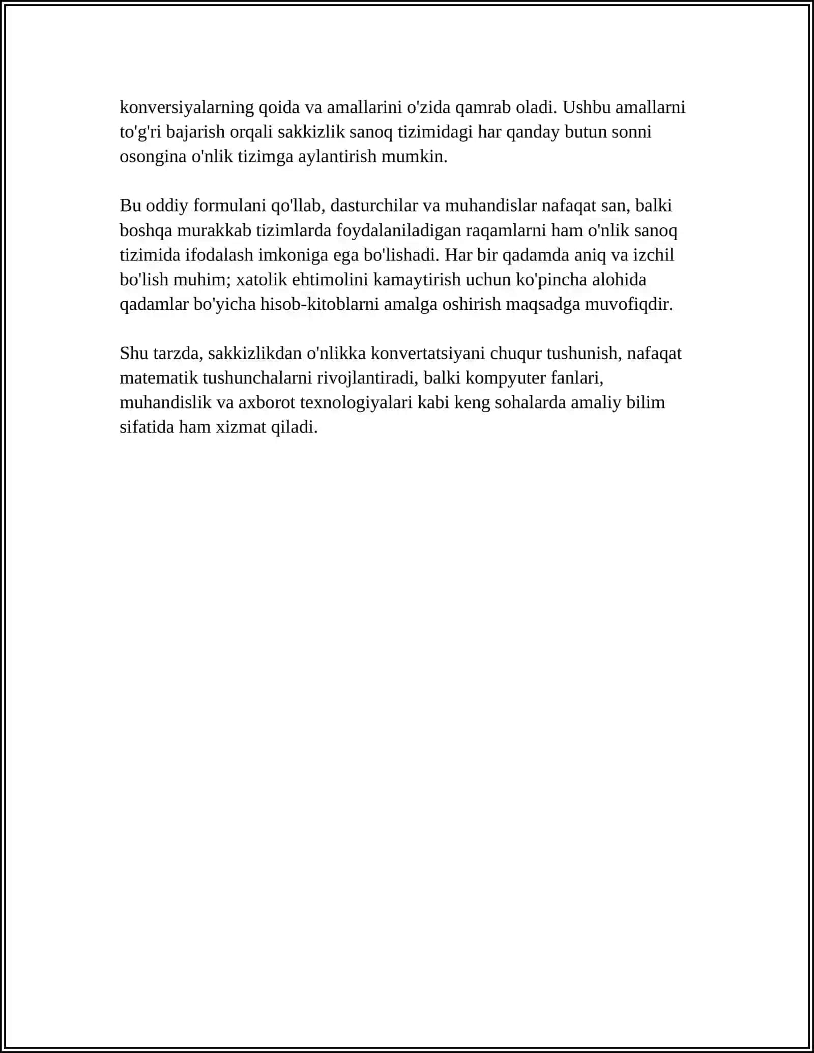 Sakkizlikdan O'nlikka Konvertatsiya 4
