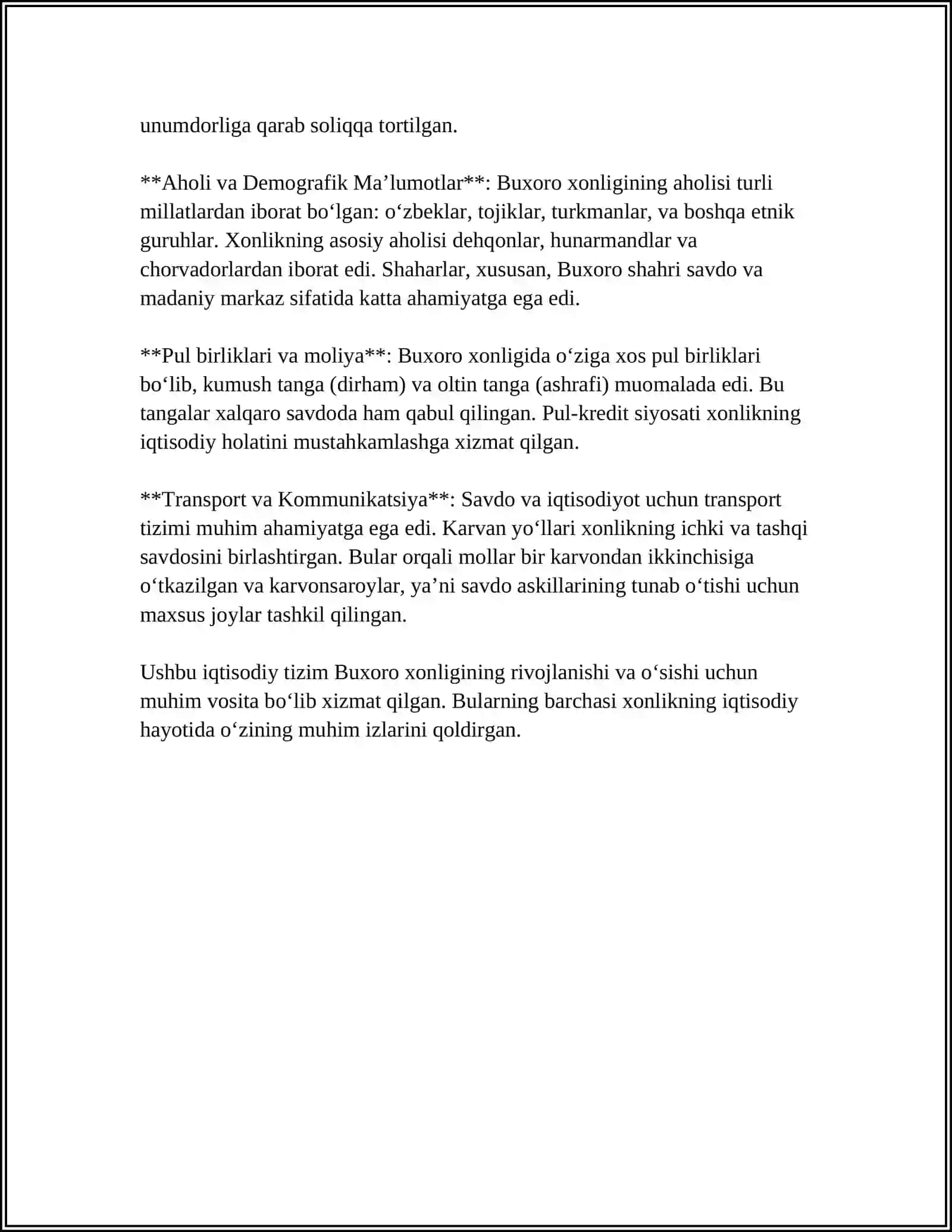 BUXORO XONLIGIDA IJTIMOIY IQTISODIY HAYOT 4