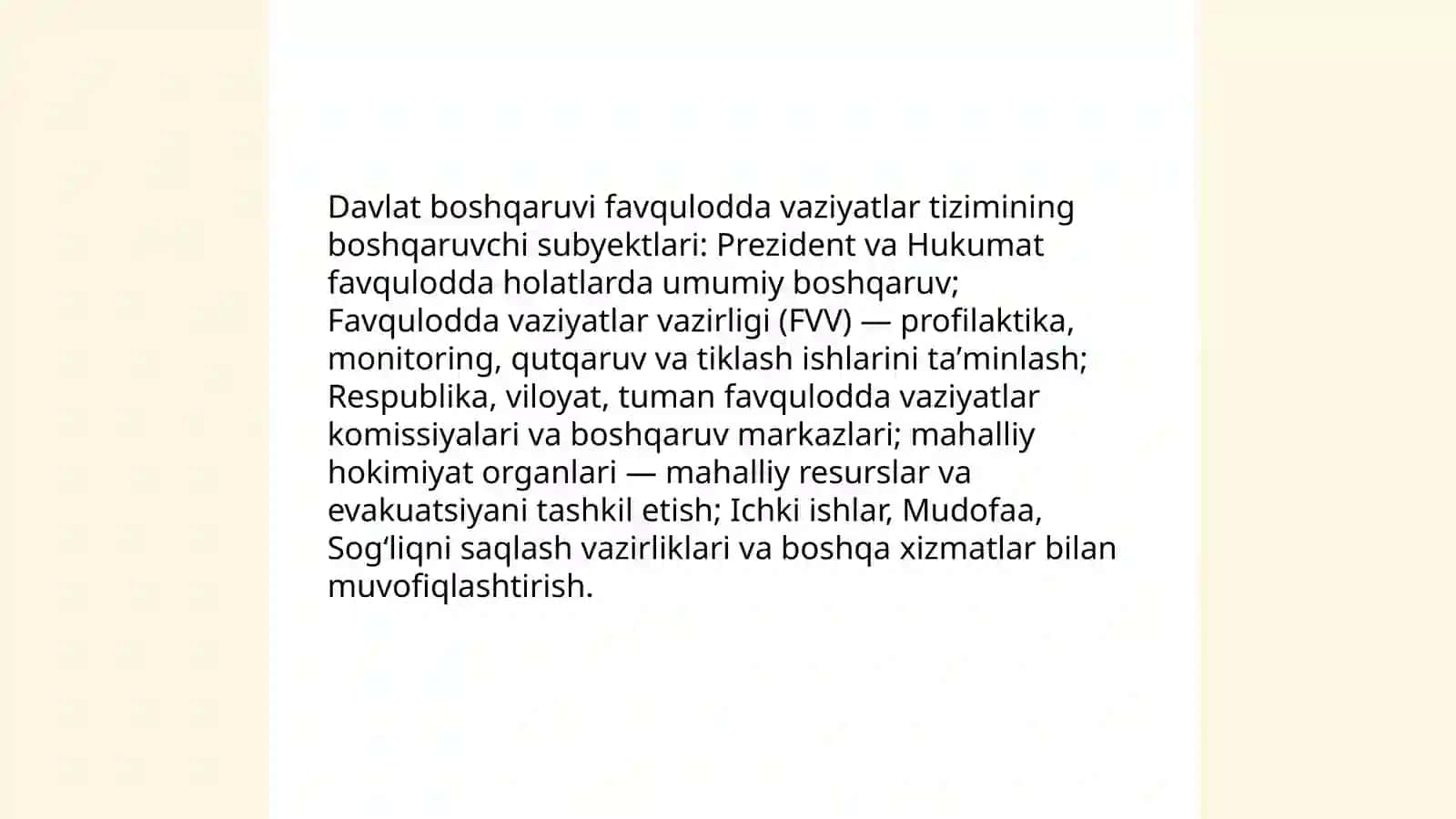 Favqulotda vaziyatlarda fuqoro muhofazasi vazifalari 4