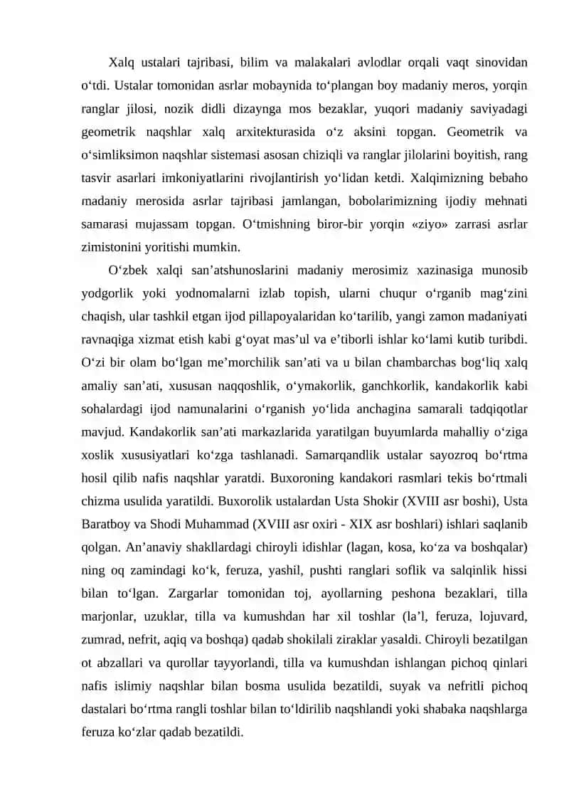 Qadimiy me’moriy yodgorliklaridagi o‘simliksimon naqshlaridan namuna bajarish usullari 4