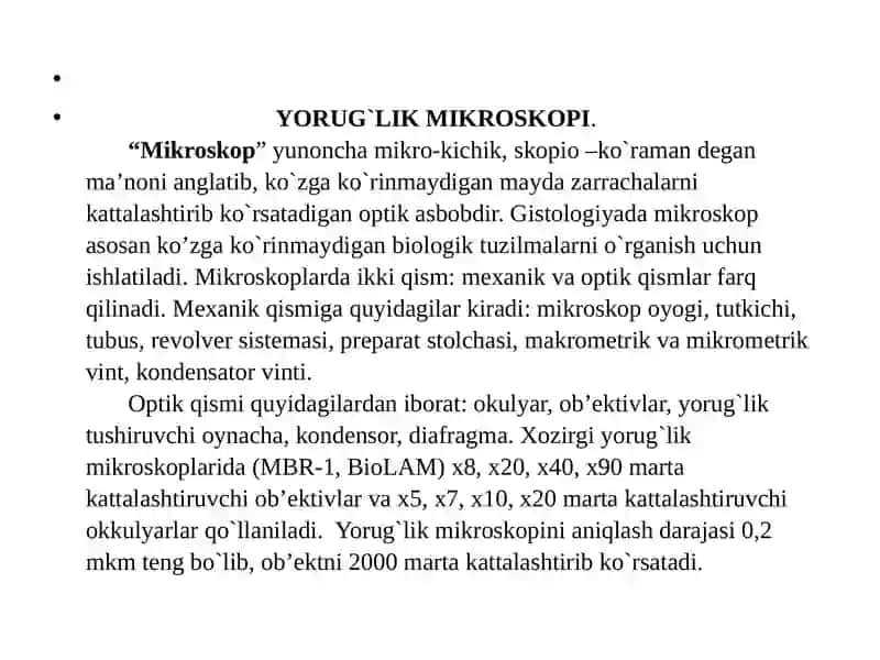 GISTOLOGIYA VA EMBRIOLOGIYANING TEKSHIRISH USULLARI 4