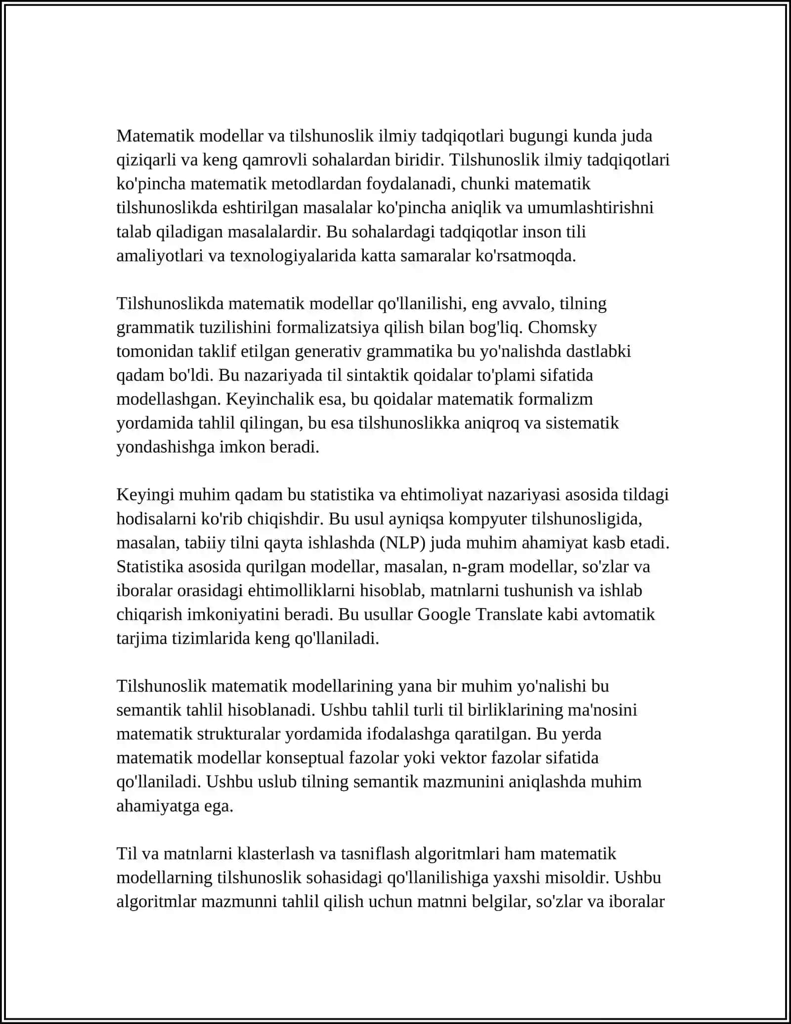 TILSHUNOSLIK MASALALARINI O‘RGANISHDA MATEMATIKANING O‘RNI 4
