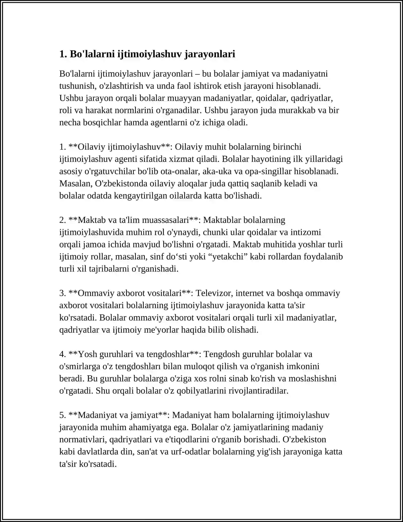 TA’LIMDA BOLALARNING IJTIMOIYLASHUVINI RIVOJLANTIRISH ORQALI HAYOTGA TAYYORLASH 4