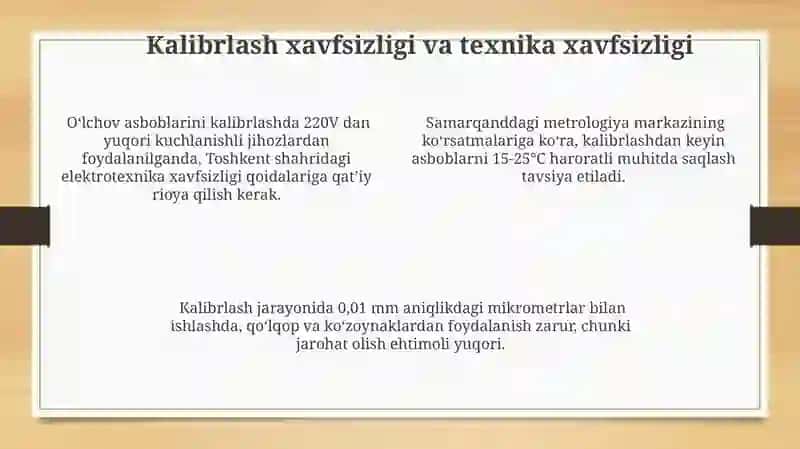 O'lchash vositalarini kalibrlash 4