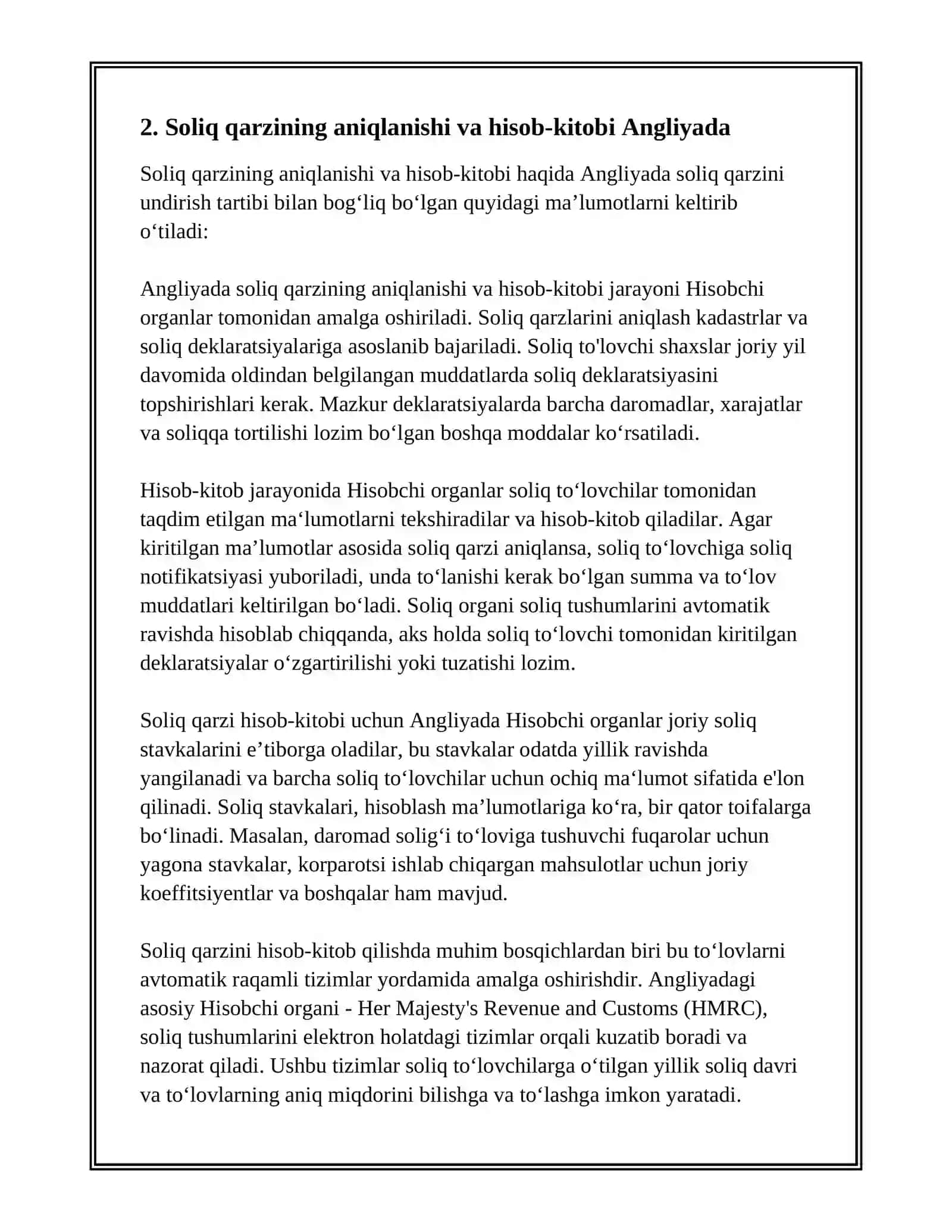 ANGLIYA SOLIQ QARZINI UNDIRISH TARTIBI 4