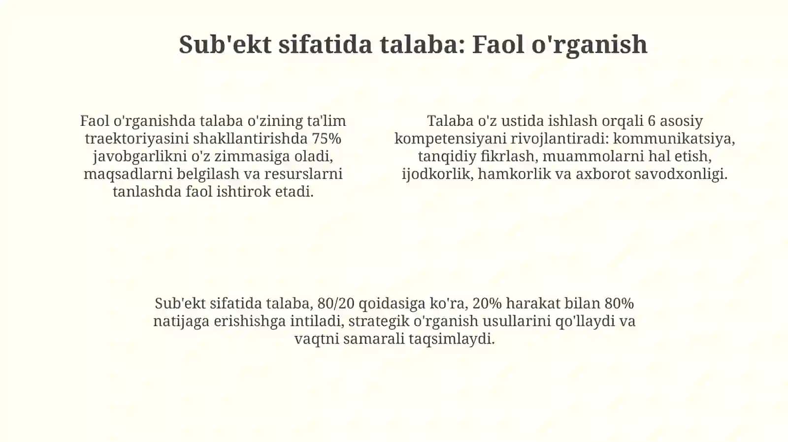 Oʻquvchi shaxsi tarbiyasining obyekti va subyekti 4