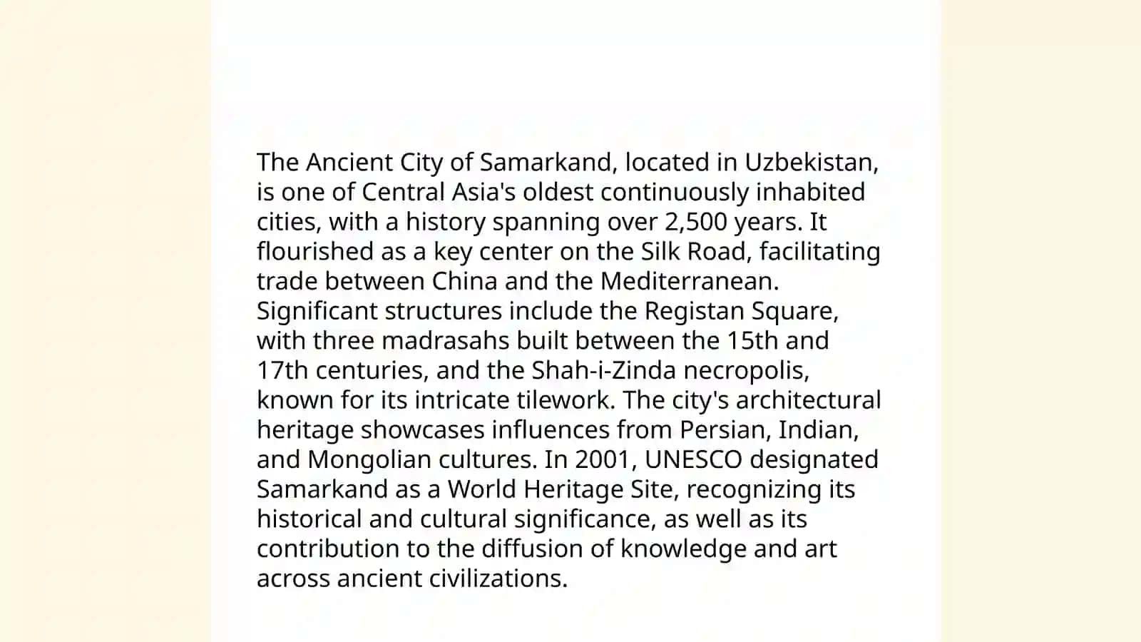The Silk Road Heritage in Uzbekistan 4