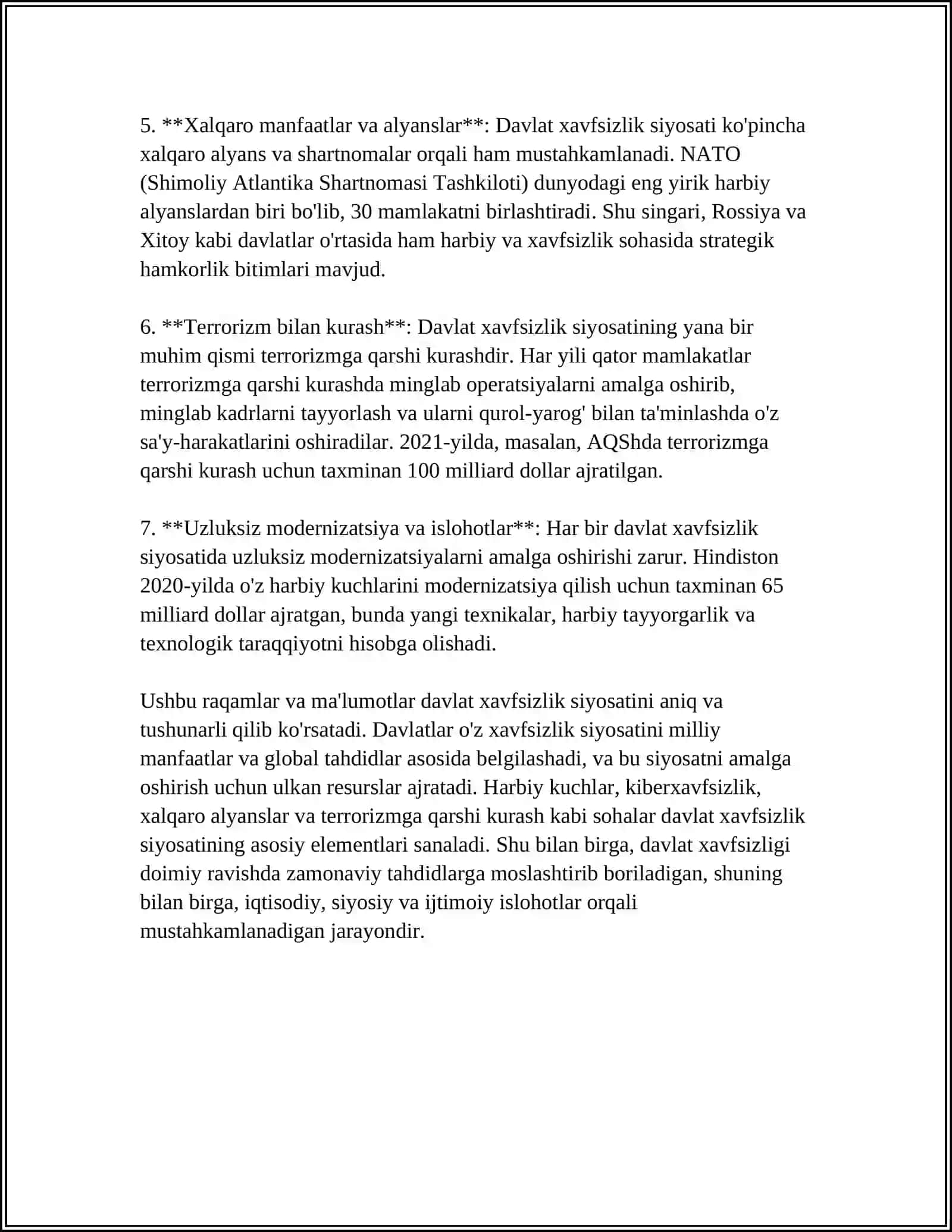 MILLIY XAVFSIZLIKNI TA'MINLASH BORASIDA AMALGA OSHIRILAYOTGAN ISHLAR 4