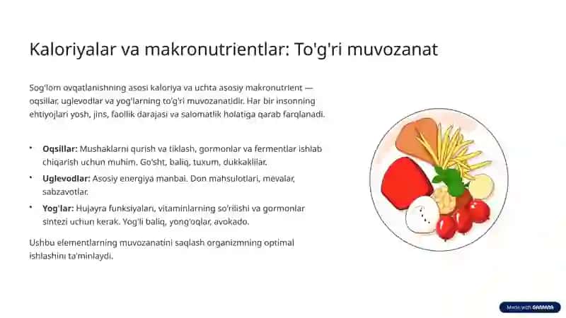 Shaxsiy Ovqatlanish Adekvatligini O'rganish va Baholash 4