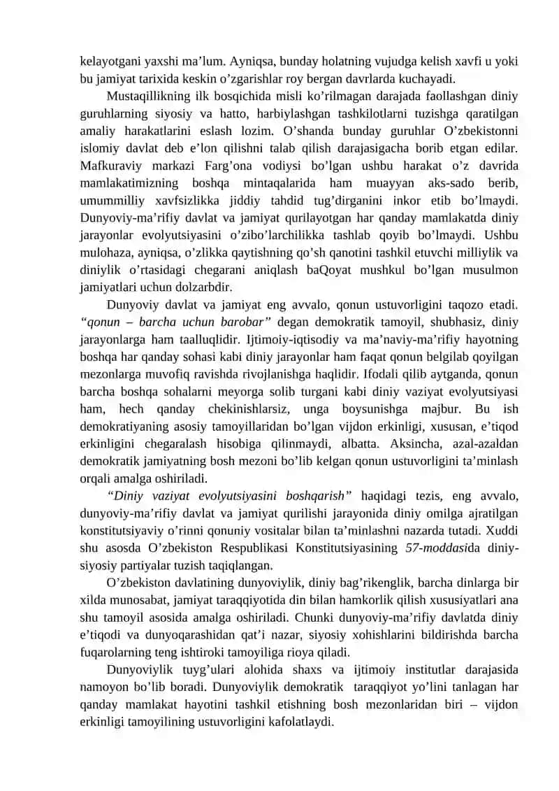 Yangi O‘zbekistonda dunyoviy va diniy ta`lim-tarbiyaga munosabat 4