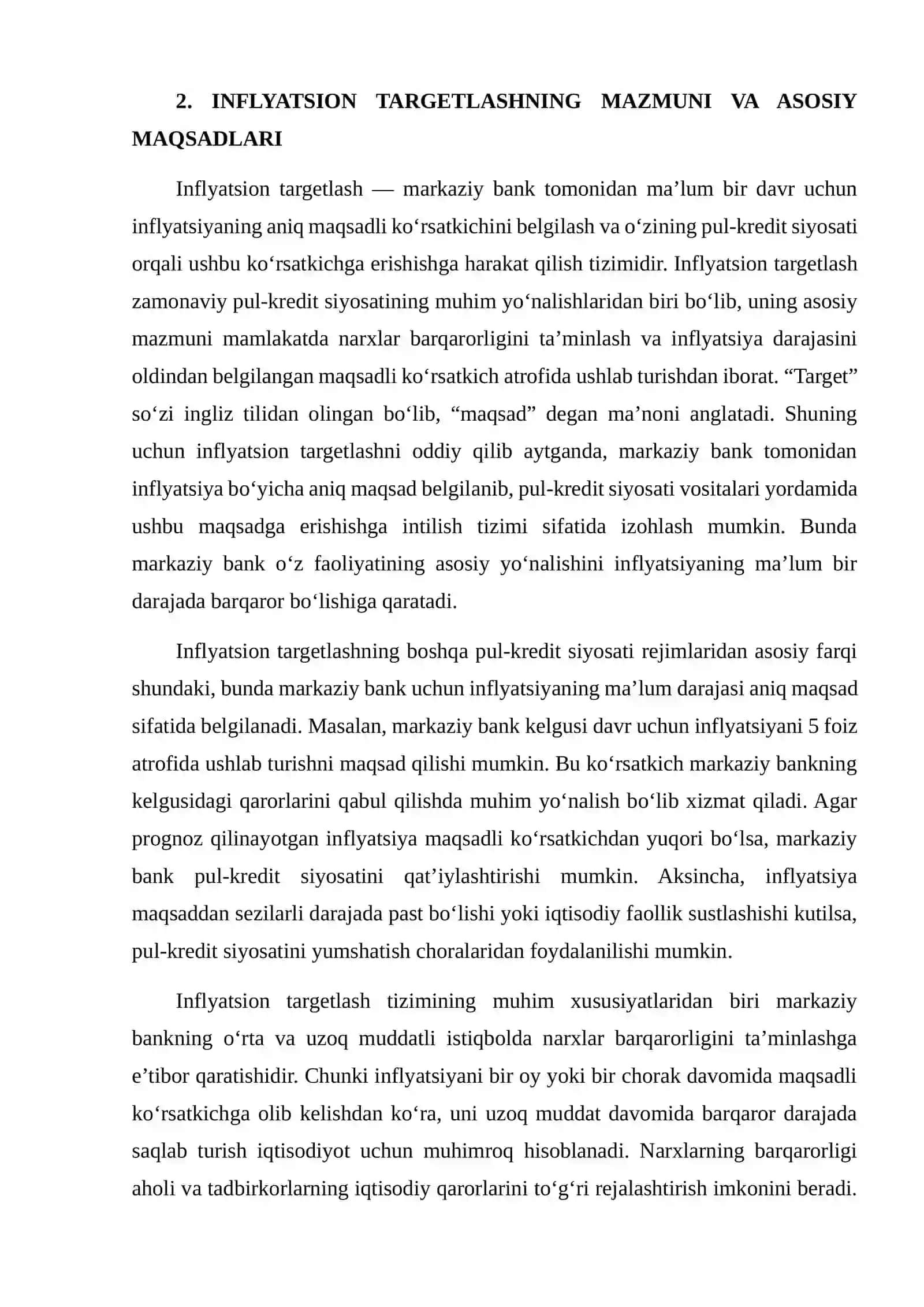 O'ZBEKISTONDA INFLYATSION TARGETLASH LOYIHASI 4