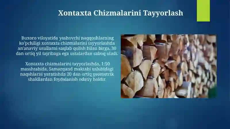 Naqqoshlikda xontaxta o'rganish 4