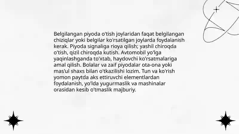 Piyodalar va yo'lovchilarning vazifalari 4