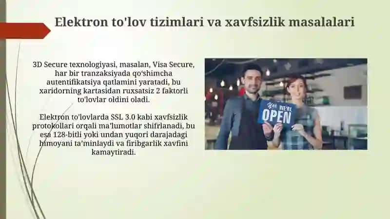 Kichik biznes va xusisy tadbirkorlikda elektron tijorat tizimlarini o’rni 4