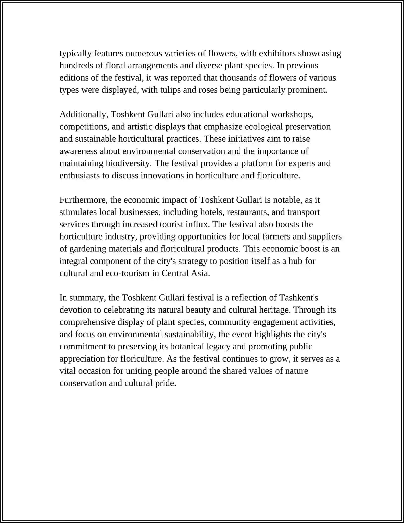 REFERAT: TOSHKENT GULLARI XAQIDA 4