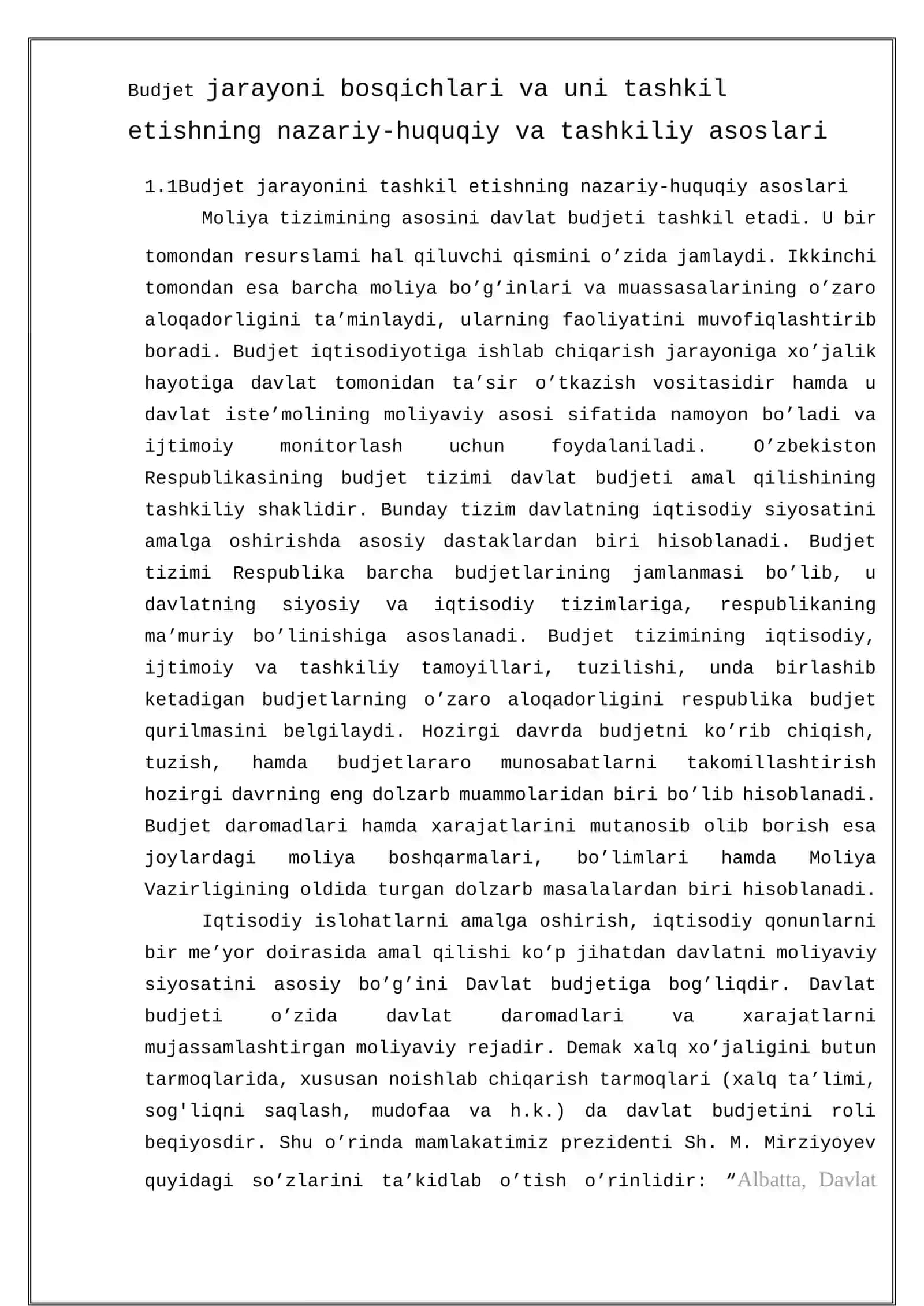 “BUDJET MUNOSABATLARINING QONUNY HUQUQIY ASOSLARI” MAVZUSIDAGI KURS ISHI 4