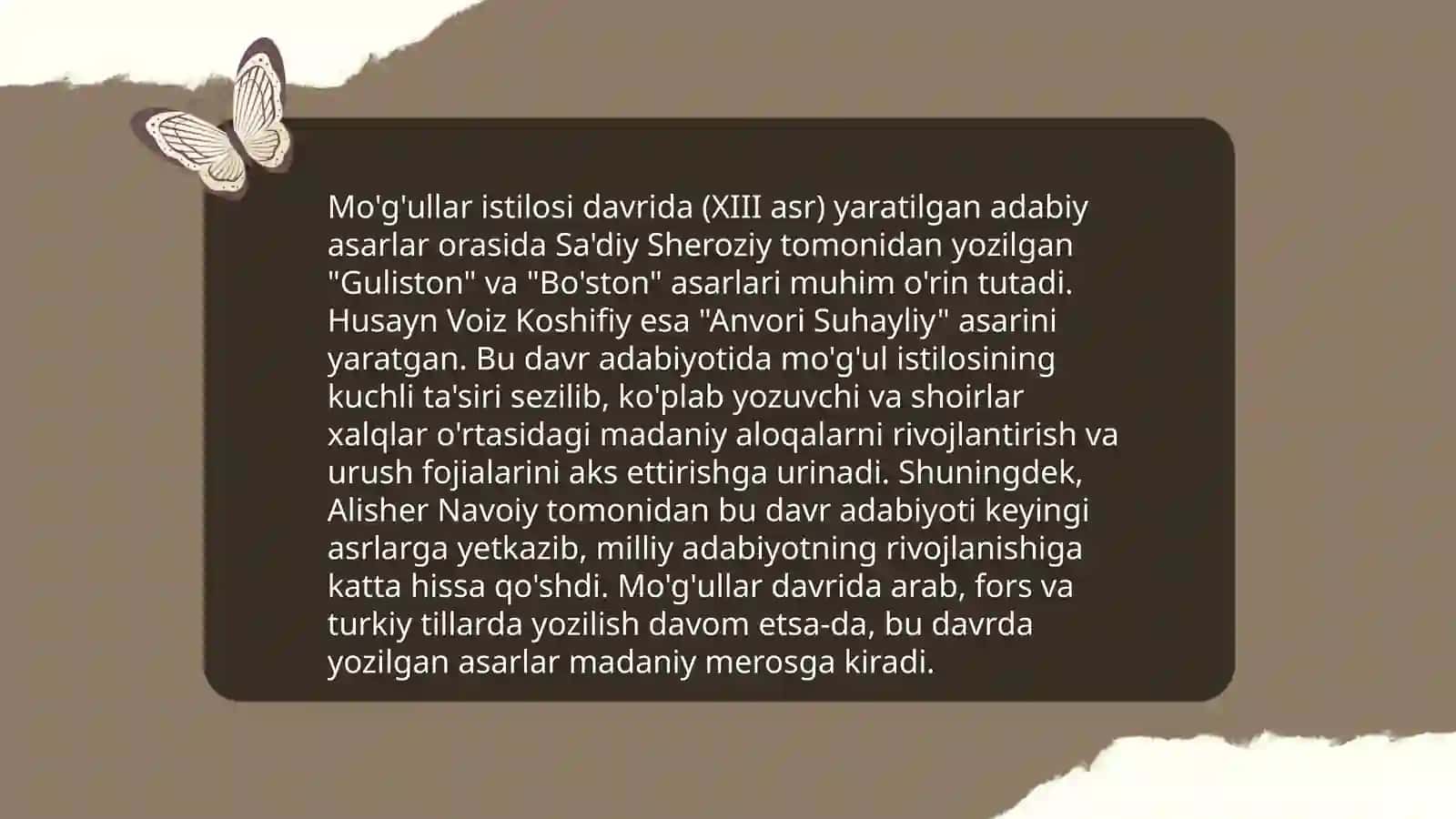 Mo‘g‘ullar istilosi davri adabiyoti 4