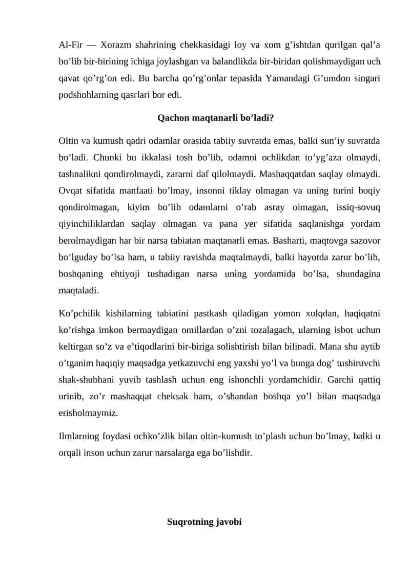 Beruniyning “O’tmish xalqlardan qolgan yodgorliklar” asari 4