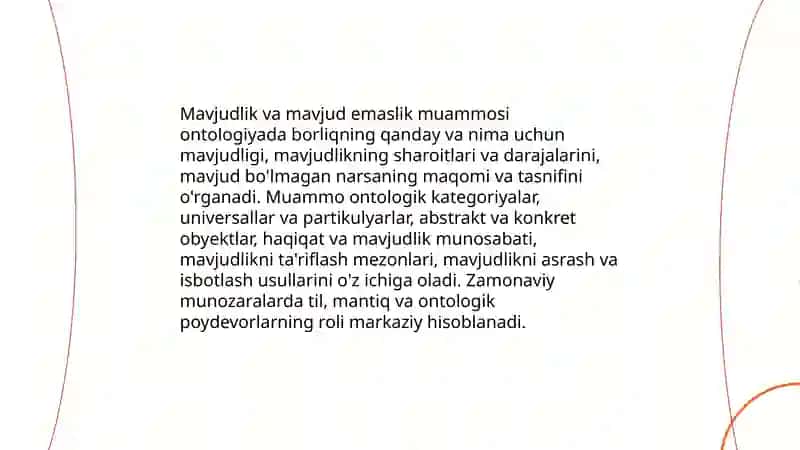 Borliq falsafasi (ontologiya) 4