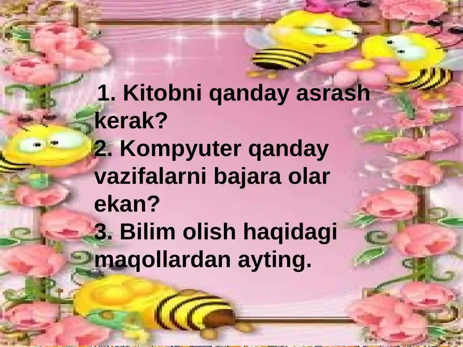 Bo'lim yuzasidan takrorlash. Sinfdan tashqari o'qish 4
