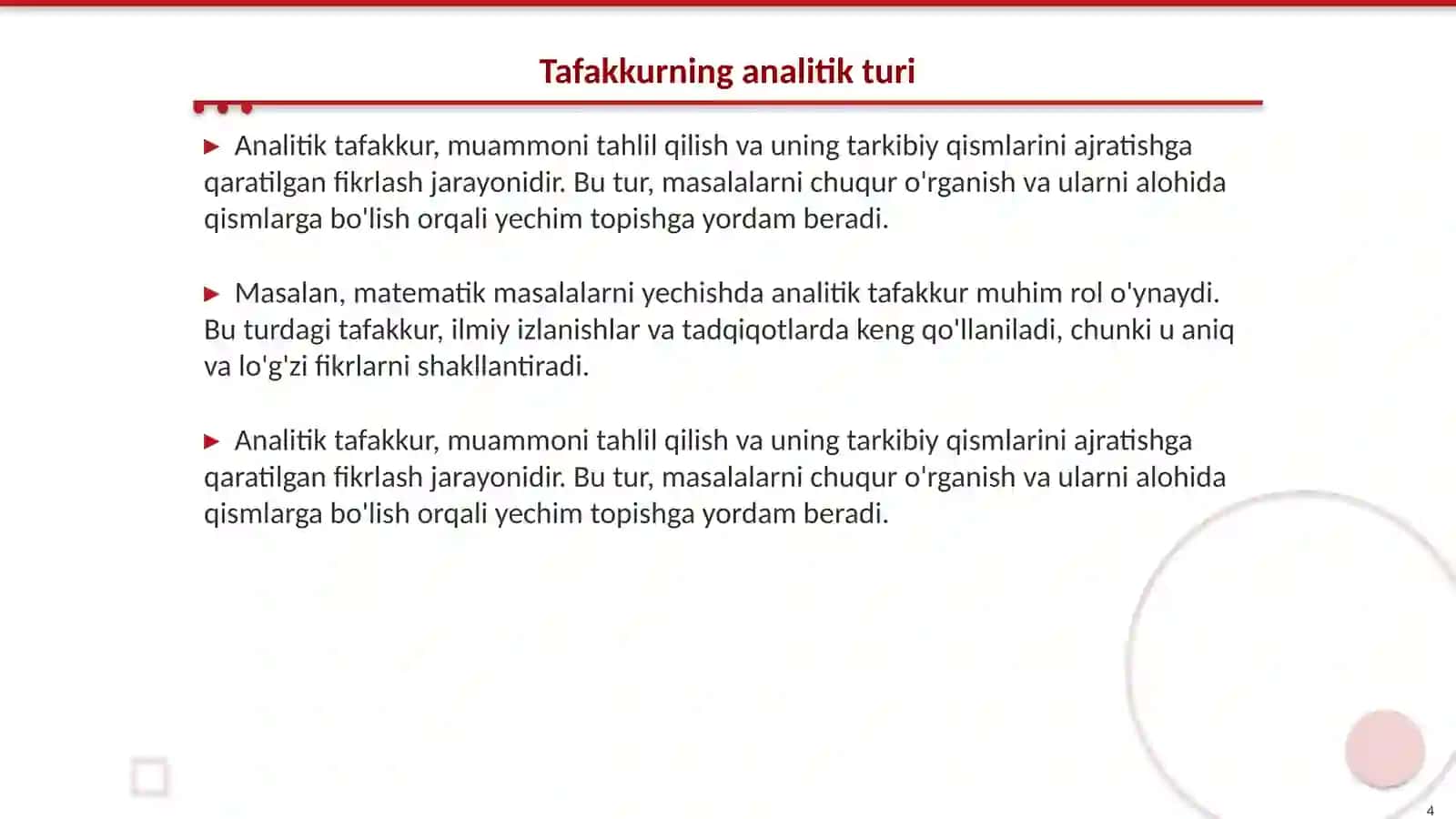 Tafakkur va nutq o‘rtasidagi bog‘liqlikni izohlang 4