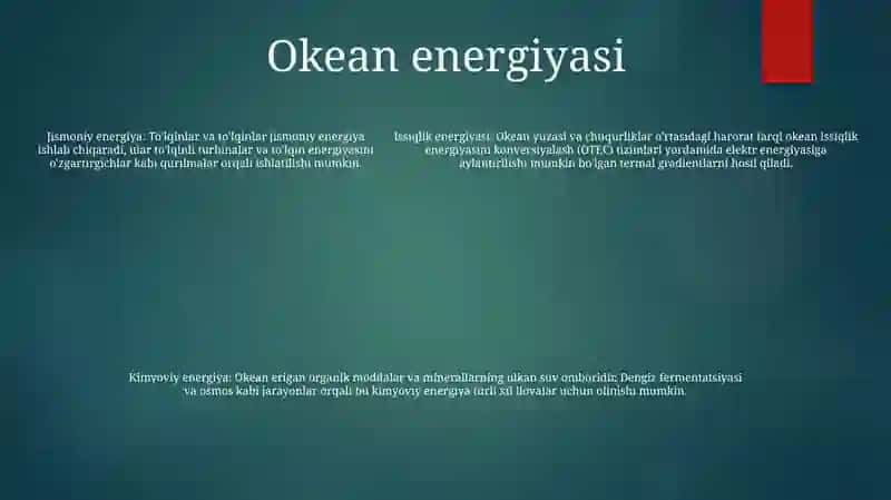 Okean Resurslaridan Foydalanish 4