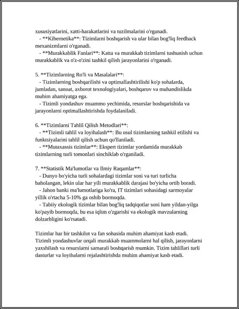 TIZIMNING KONTSEPTUAL MODELINI QURISH VA UNI SHAKLLANTIRISH 4