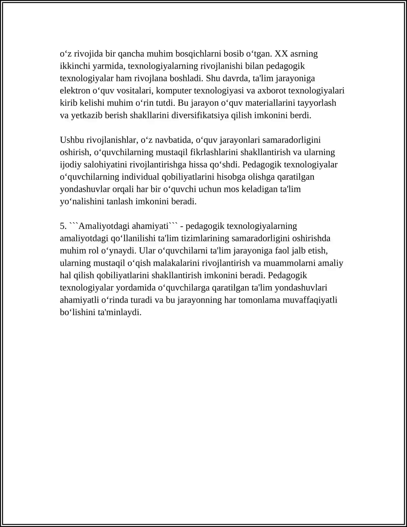 PEDAGOGIK TEXNALOGIYANING ILMIY NAZARIY ASOSLARI VA RIVOJLANISH TERIXI 4