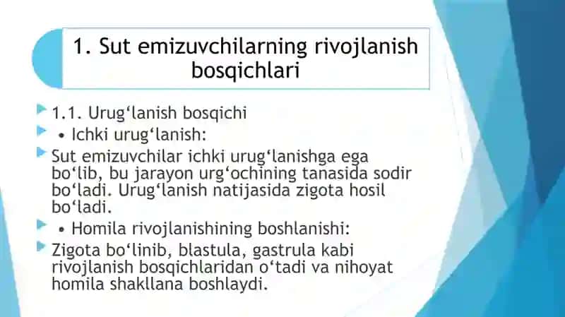 Sutemizuvchilarning individual rivojlanishi xususiyatlari 4