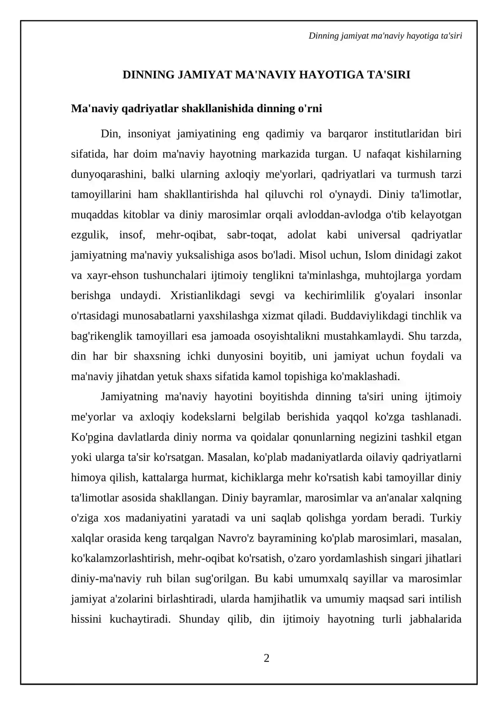 Din ijtimoiy madaniyat hodisa sifatidagi ahamiyati 4