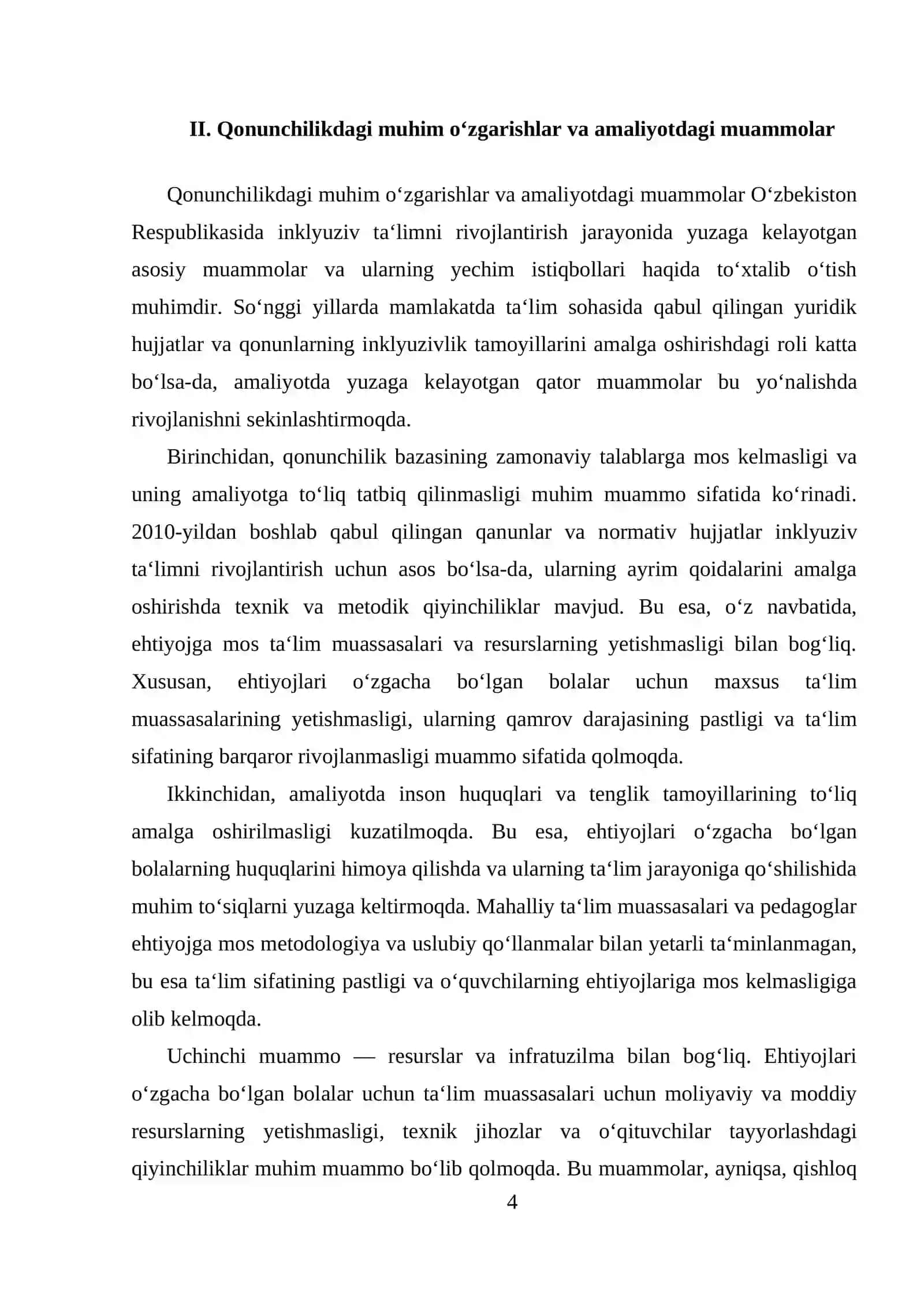 O‘zbekistoda inklyuziv ta‘limning me‘yoriy-huquqiy bazasini tahlil qilish 4