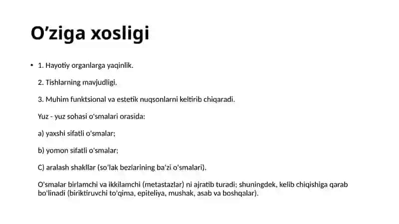 Yuz-jag‘ sohasi yumshoq to‘qimalari xavfsiz o‘smalari va o‘smasimon hosilalari 4