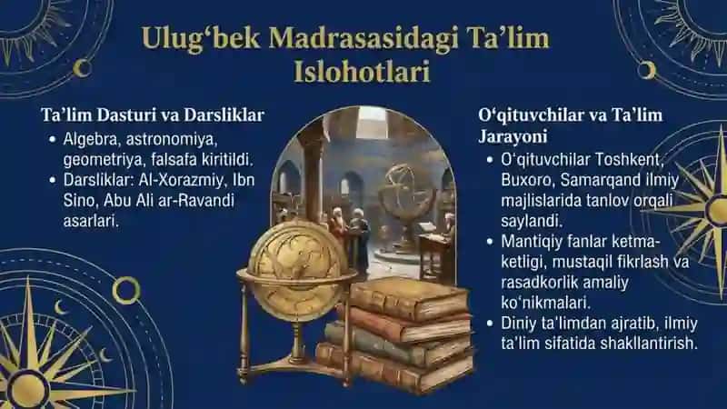 Mirzo ulugʻbekning pedagogik gʻoyalari va ta'lim rivojidagi oʻrni 4