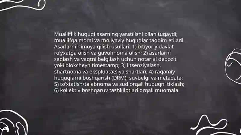 Intellektual mulk va uni himoyalash usullari 4