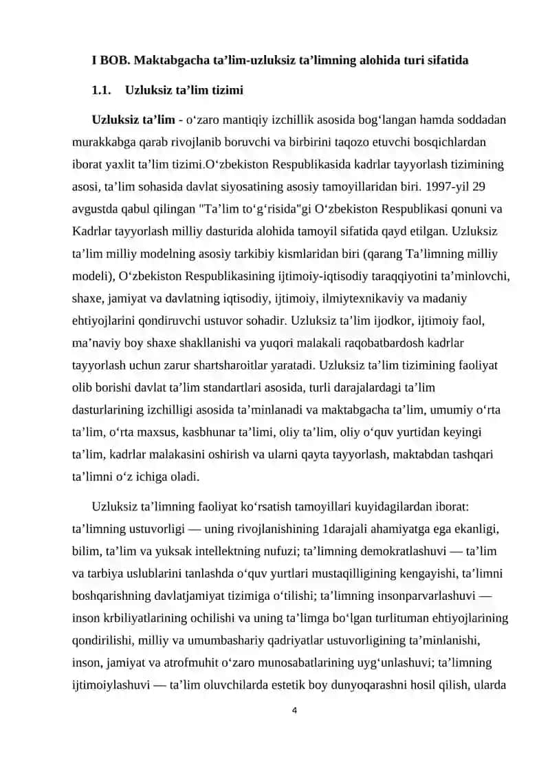 Uzlukisiz ta'limni tashkil etish va rivojlantirish tamoyillari 4