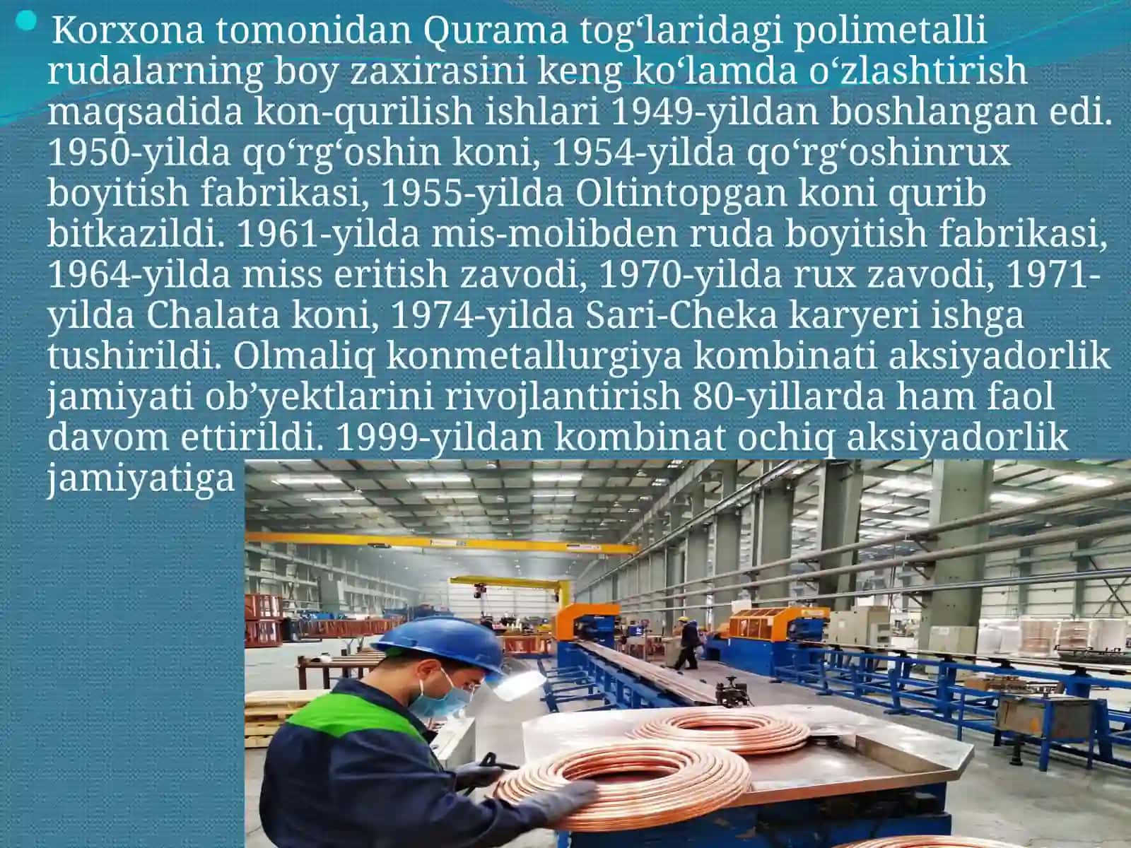 Olmaliqkon-metallurgiyakombinati"aksiyadorlikjamiyati 4