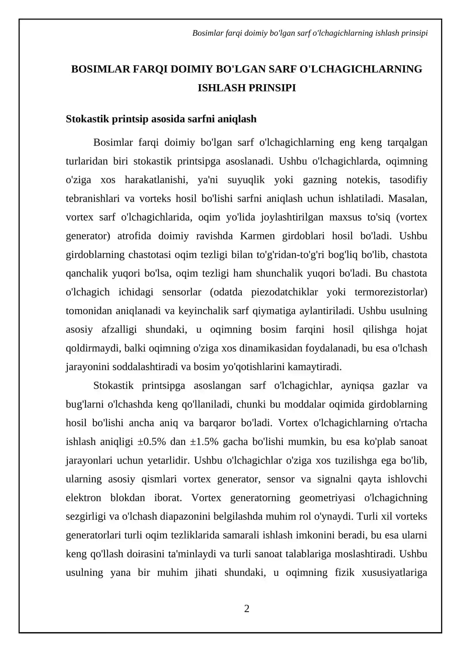 Bosimlar farqlari o'zgarmas bo'lgan sarf o'lchagichlar 4