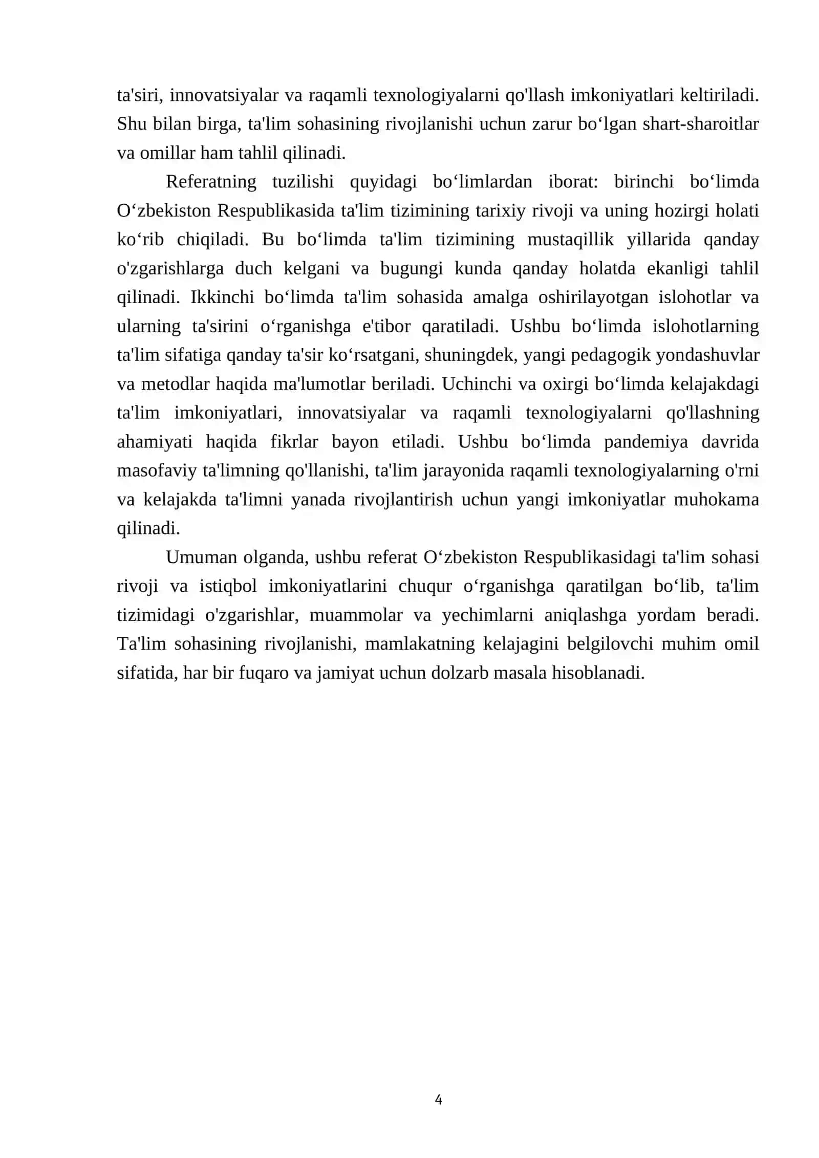 Oʻzbekiston Respublikasida ta'lim sohasi rivoji va istiqbol imkoniyatlar 4