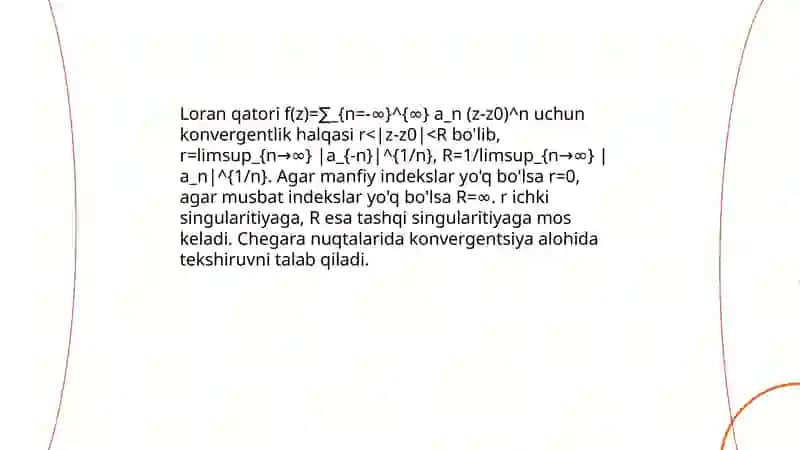 Funksiyalarni Loran qatoriga yoyish 4
