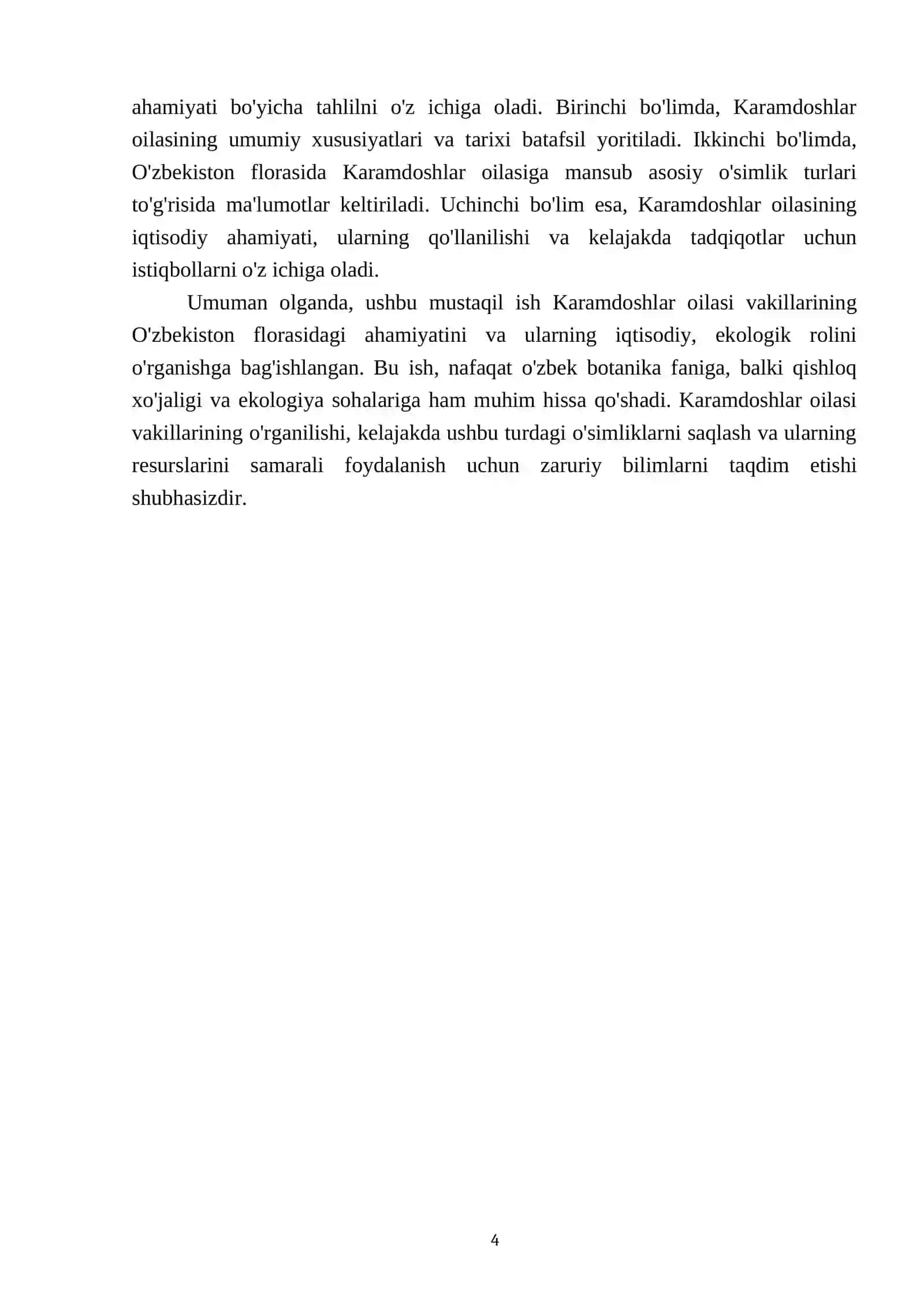 O'zbekiston florasida Karamdoshlar – (Brassicaceae) oilasi 4