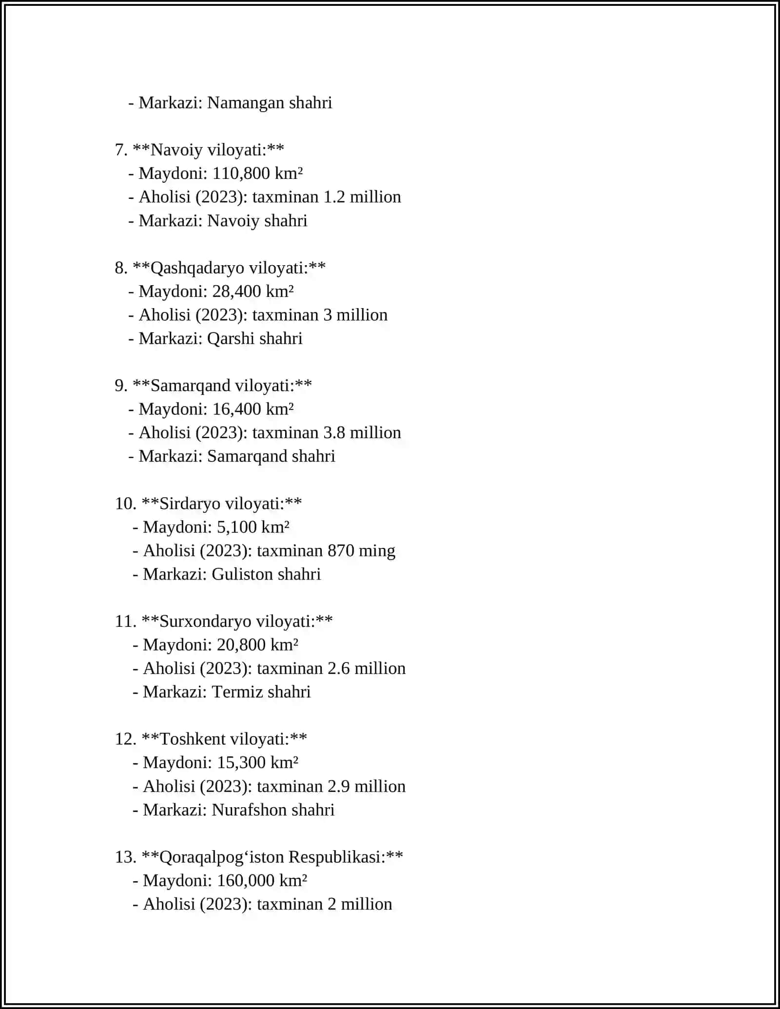 O'ZBEKISTON RESPUBLIKASINING MA'MURIY-HUDUDIY TUZILISHI 4