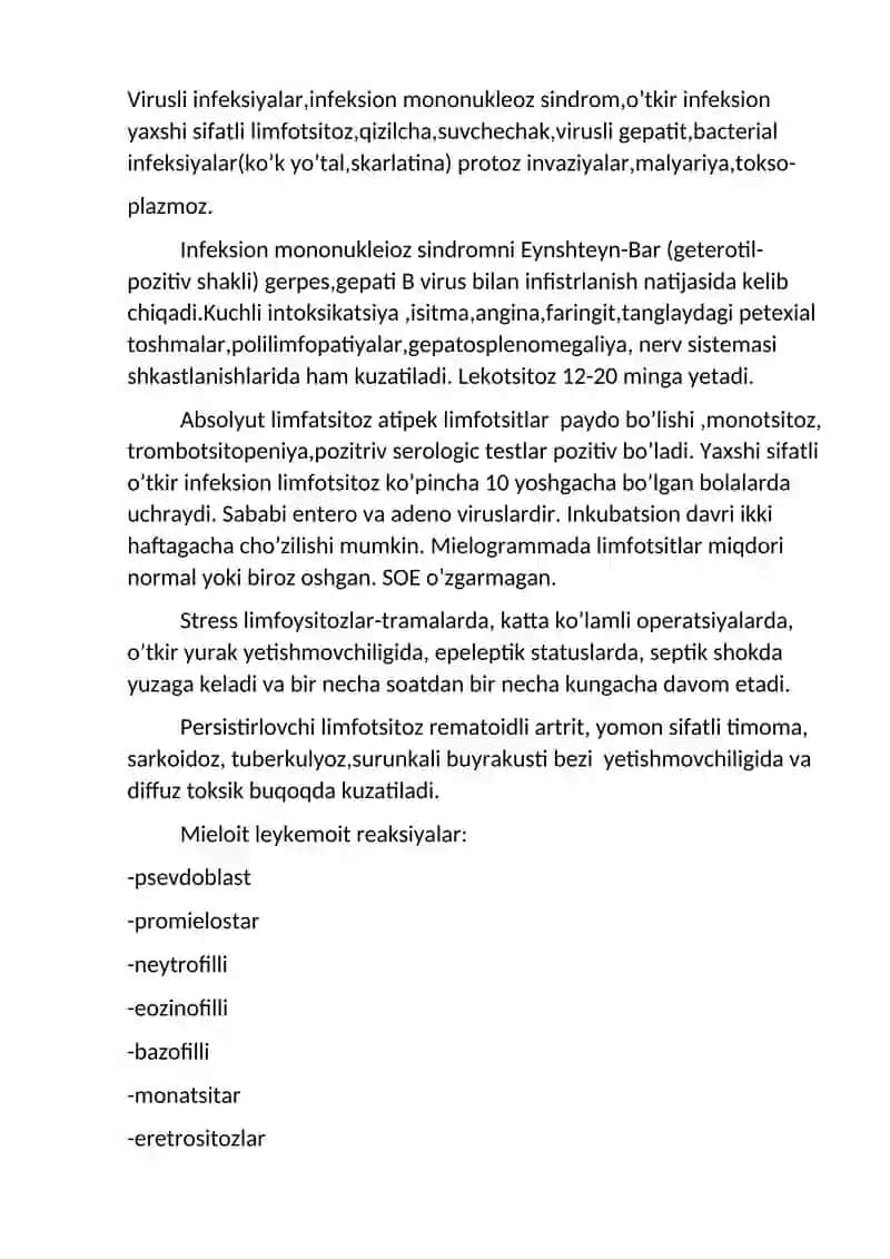 Leykotsitoz.Leykopeniya.Leykopoid reaksiyalar 4
