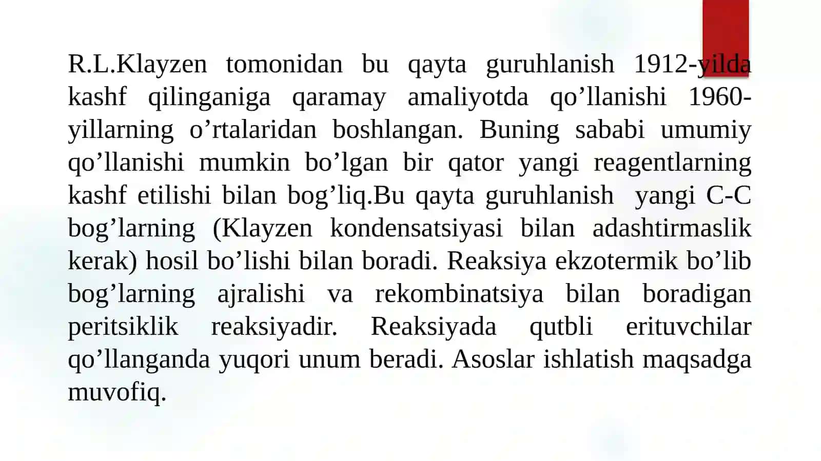 Klayzen qayta guruhlanishi 4