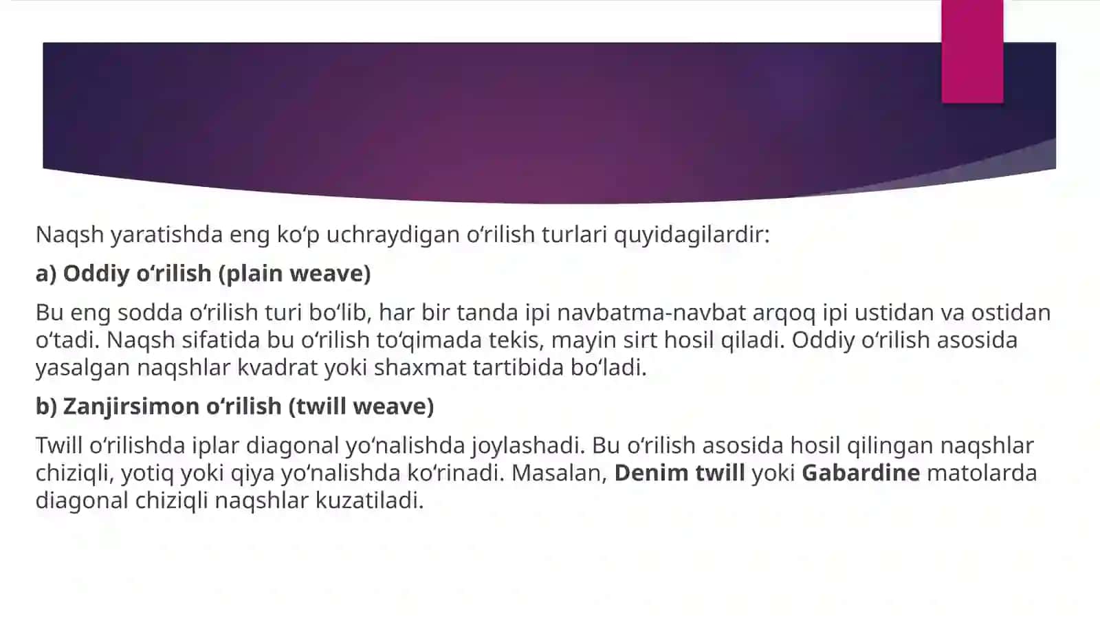 To‘quv o‘rilishlari asosida naqsh hosil qilish 4