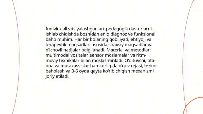 Nogiron bolalar bilan art - pedagogik ishning xususiytlari 4