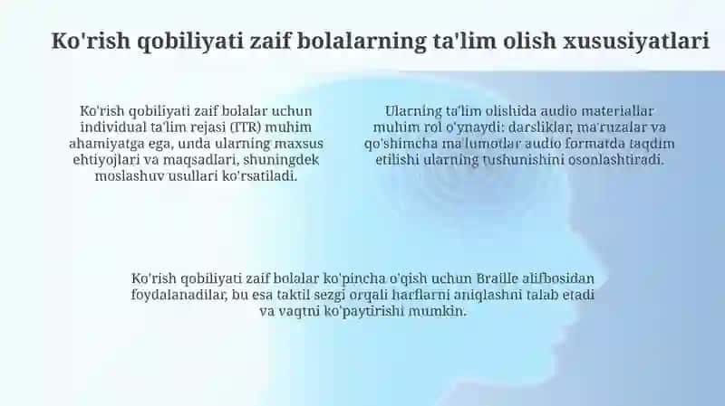 Kòrishda nuqsoni bòlgan bolalarning òziga xos xususiyatlari 4