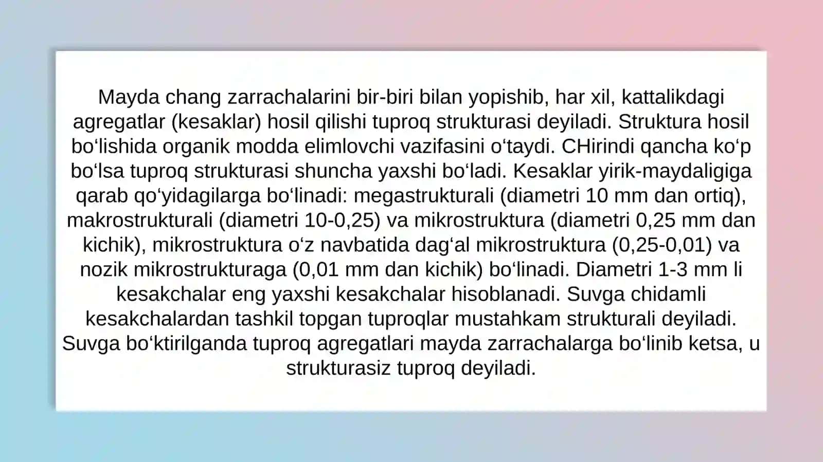 Tuproq Strukturasi (Donadorligini Tiklash va Saqlash Tartibi) 4
