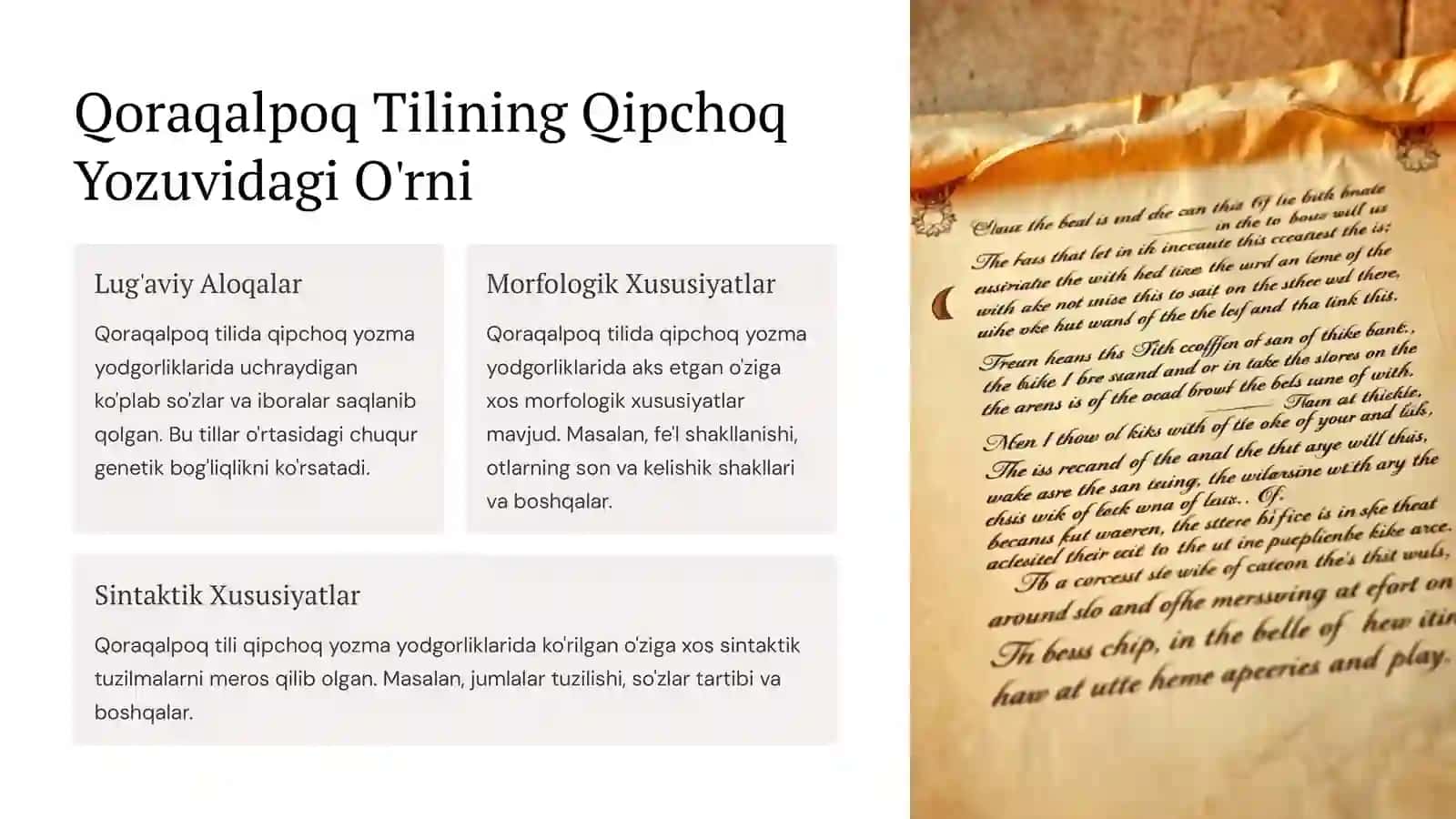 XIII-XV asrlardagi qipchoq yozma yodgorliklari va uning qoraqalpoq tiliga munosabati 4